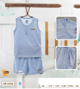 Bộ sơ sinh ba lỗ Modal họa tiết trơn Uala UR3556